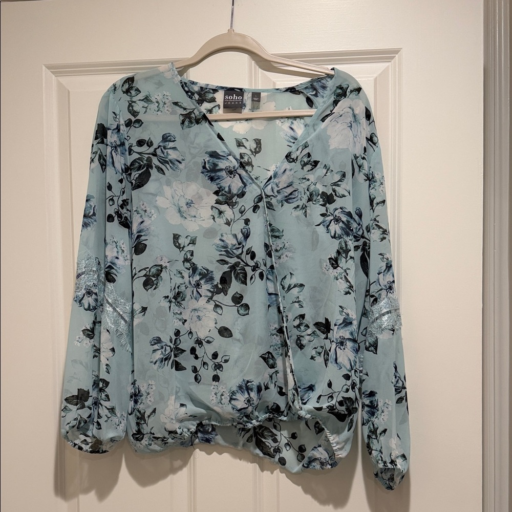 Soho Light Blue Floral Blouse